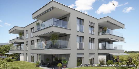 2021 : lotissement Am Feld Aegerten - deux immeubles collectifs comprenant chacun 9 appartements et un parking commun